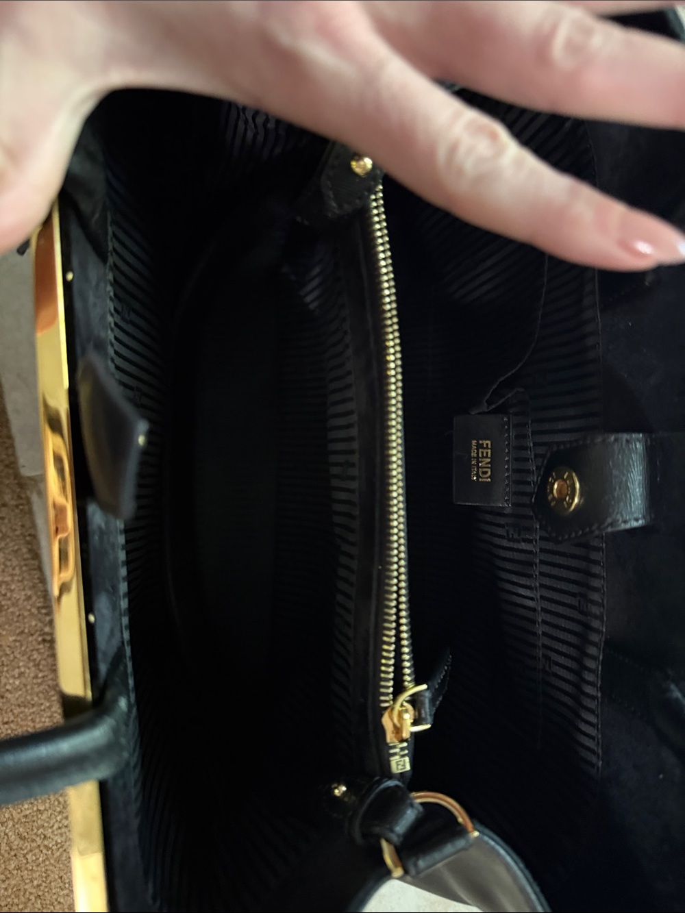 Fendi 2Jours Black Leather Top-Handle Tote - Picture 6 of 9